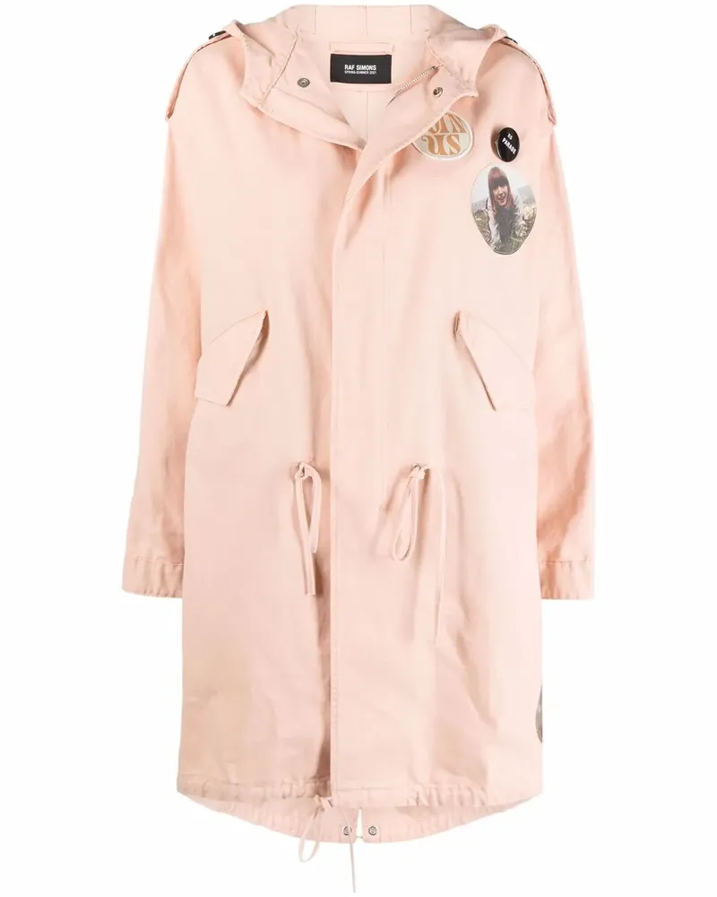 Raf Simons Kapuzenmantel mit Foto-Print - Rosa Rosa