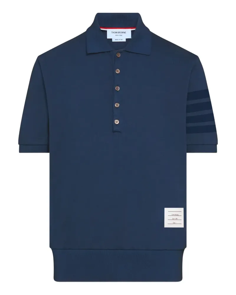 Thom Browne Poloshirt mit Streifen-Logo - Blau Blau
