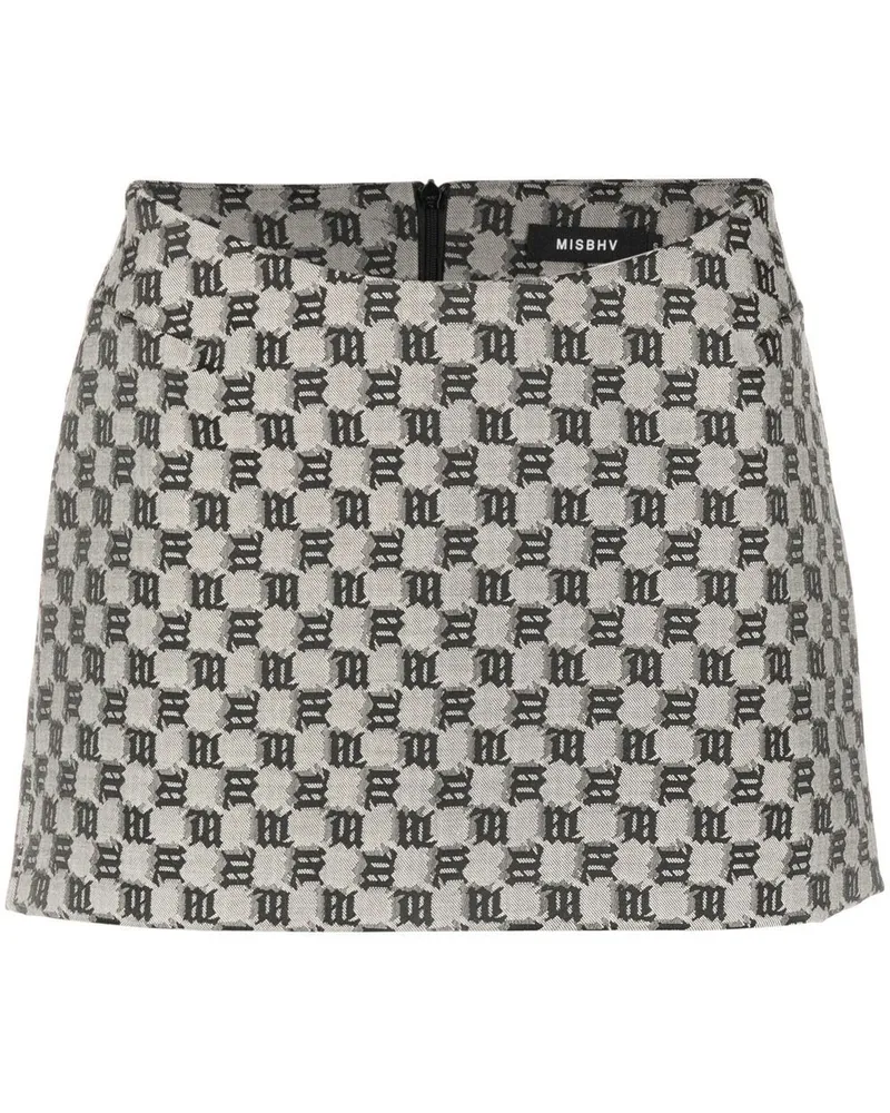 MISBHV Minirock mit Monogramm-Muster - Nude Nude