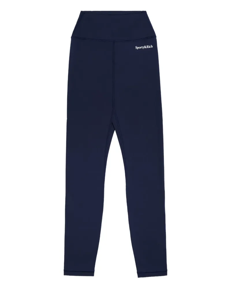 SPORTY & RICH high-rise logo performance trousers - Blau Blau