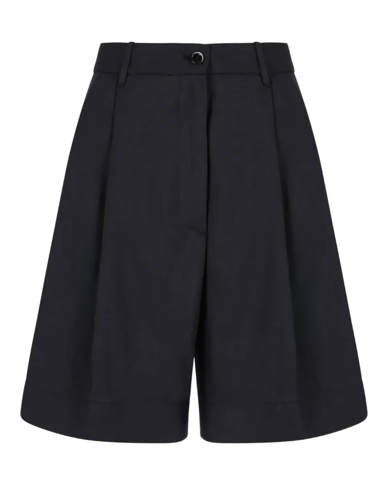 nine:inthe:morning pleated wide-leg shorts - Blau Blau