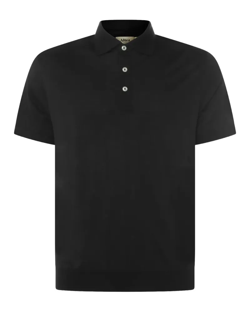 Altea Poloshirt mit kurzer Knopfleiste - Schwarz Schwarz