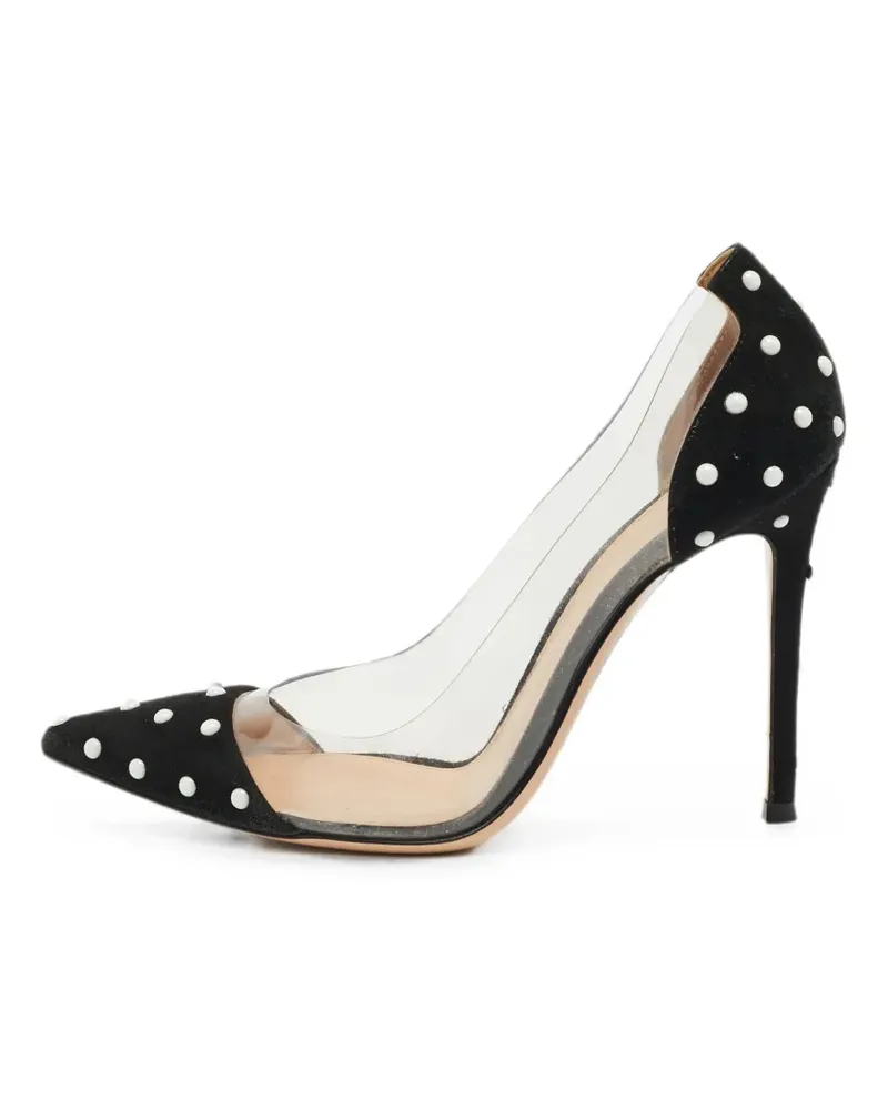 Gianvito Rossi Plexi pearl-embellished pumps - Weiß Weiß