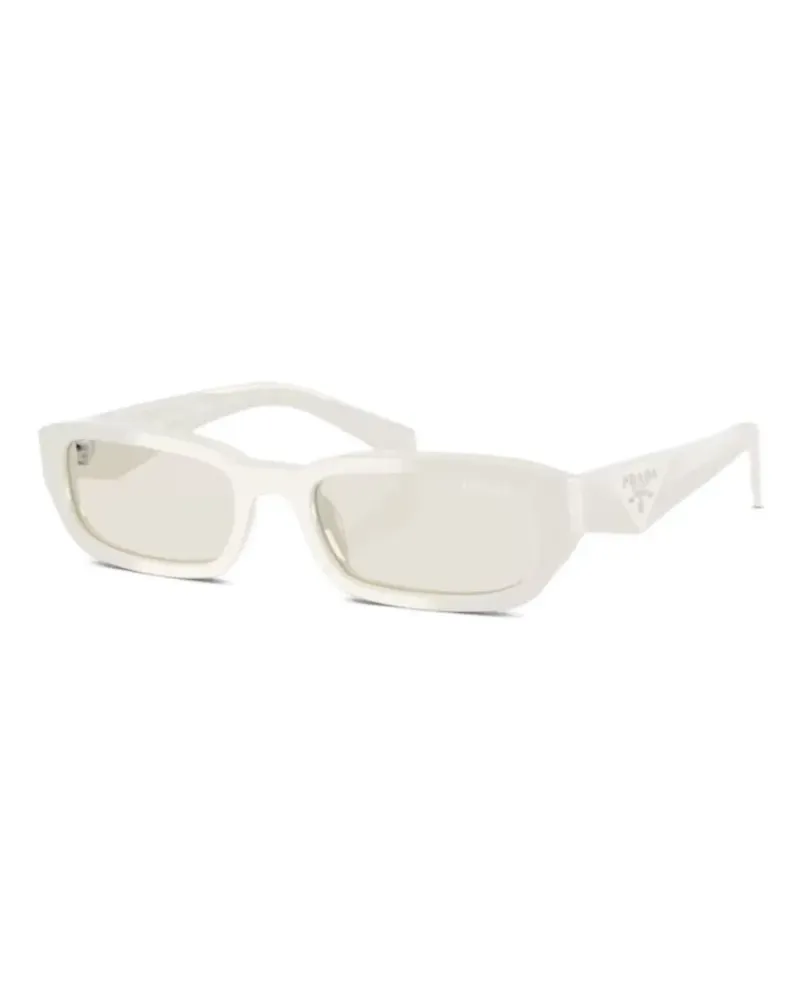 Prada Sonnenbrille mit eckigem Gestell - Weiß Weiß