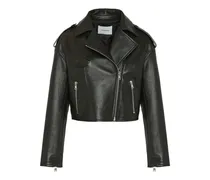 Bikerjacke aus Lammleder - Schwarz
