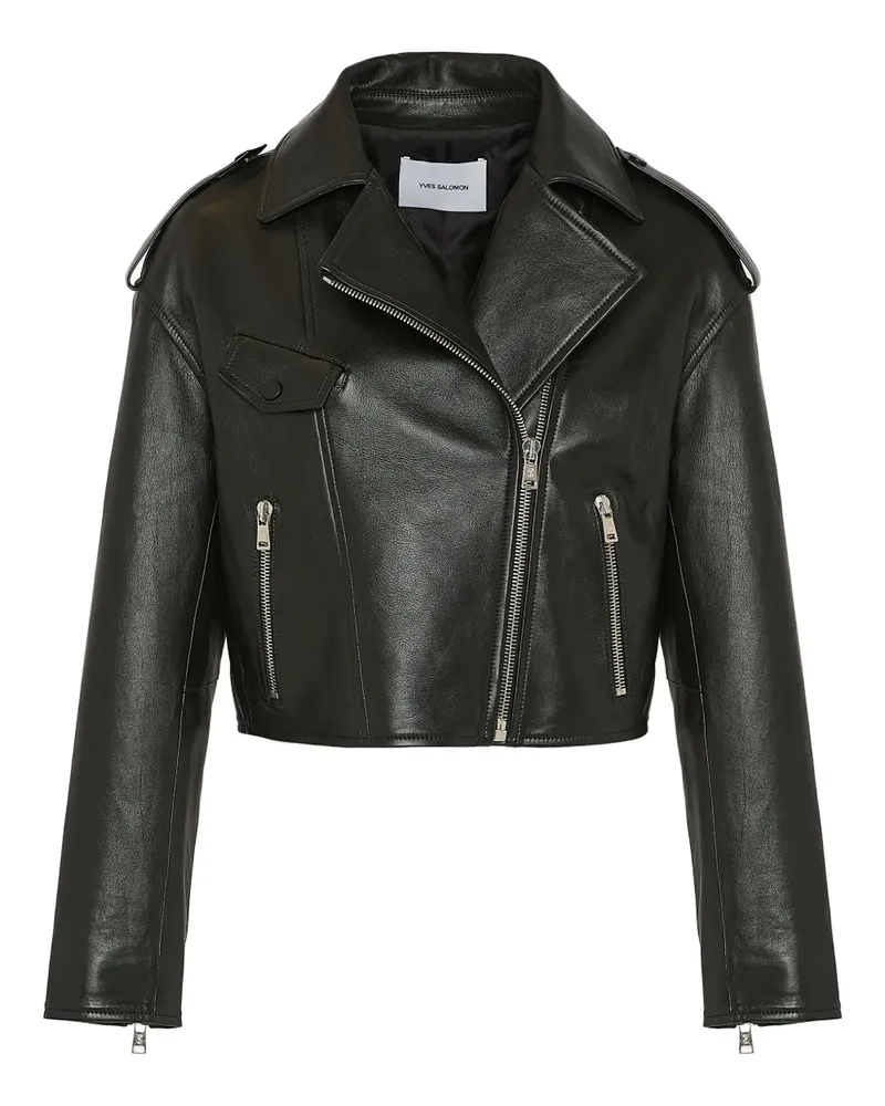 Yves Salomon Bikerjacke aus Lammleder - Schwarz Schwarz