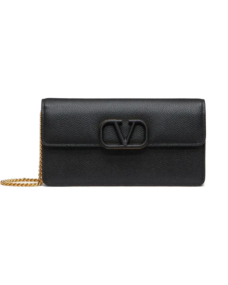 Valentino Garavani VLogo Mini-Tasche aus strukturiertem Leder - Schwarz Schwarz