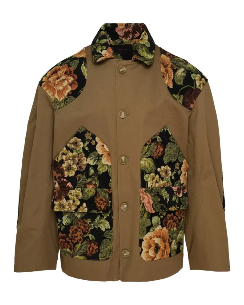 Simone Rocha patchwork floral-print jacket - Braun Braun
