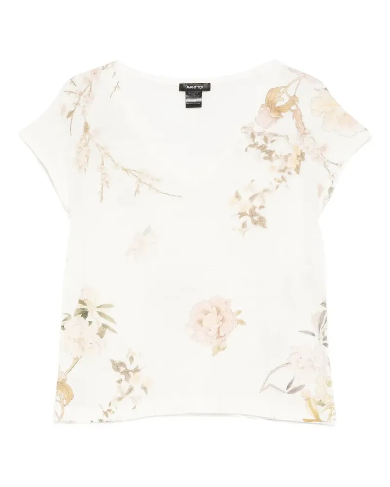 Avant Toi T-Shirt mit Blumenprint - Nude Nude