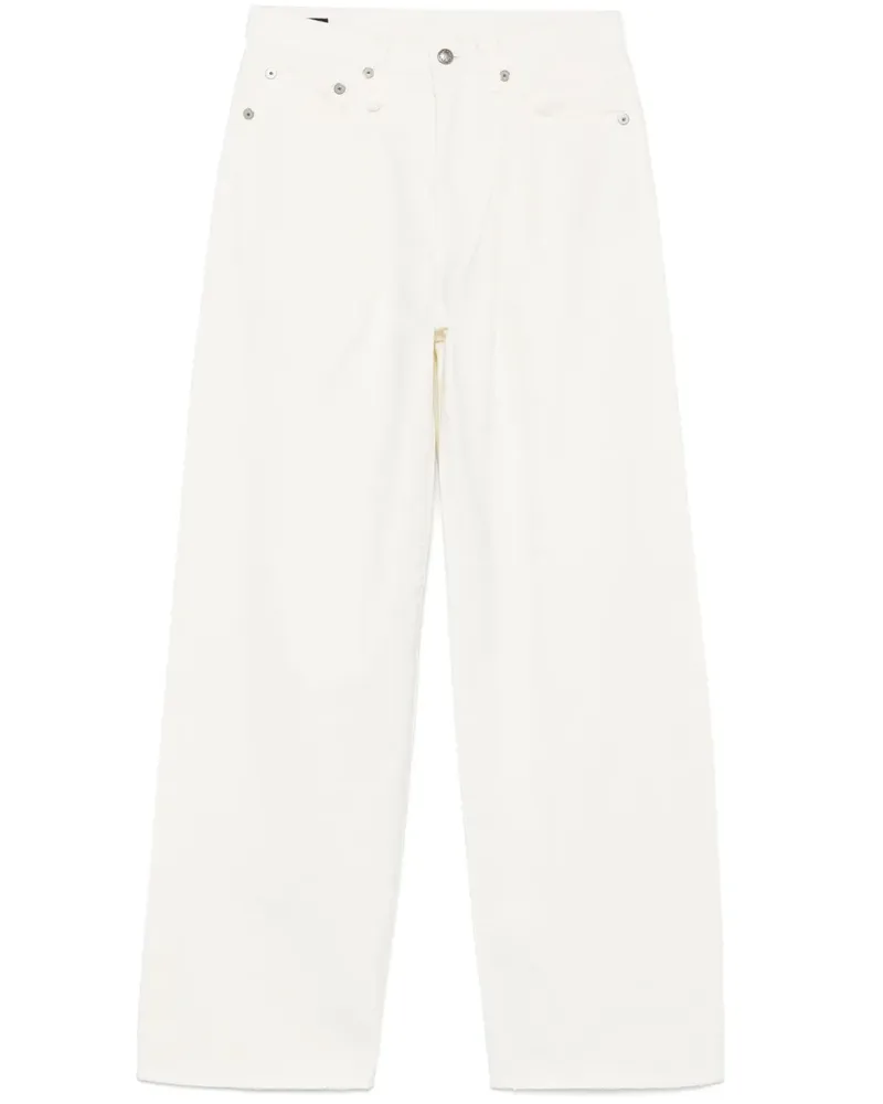 R13 Damon Straight-Leg-Jeans mit Falten - Weiß Weiß