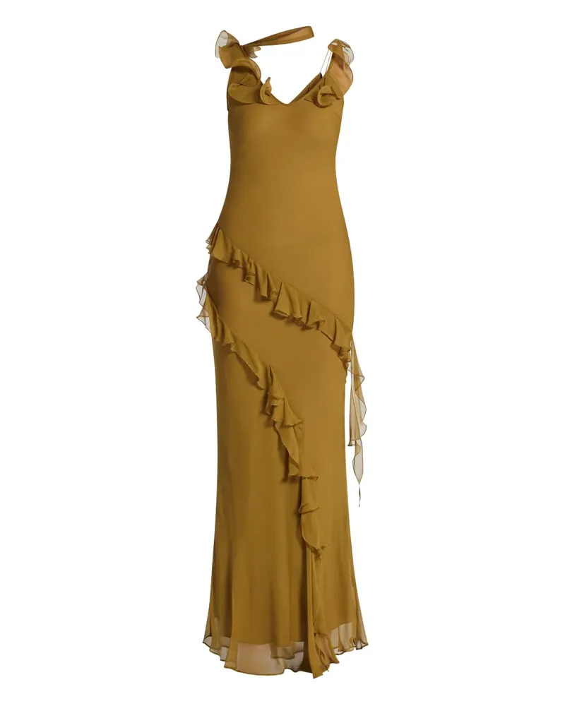 De La Vali Kleid mit Rüschen - Braun Braun