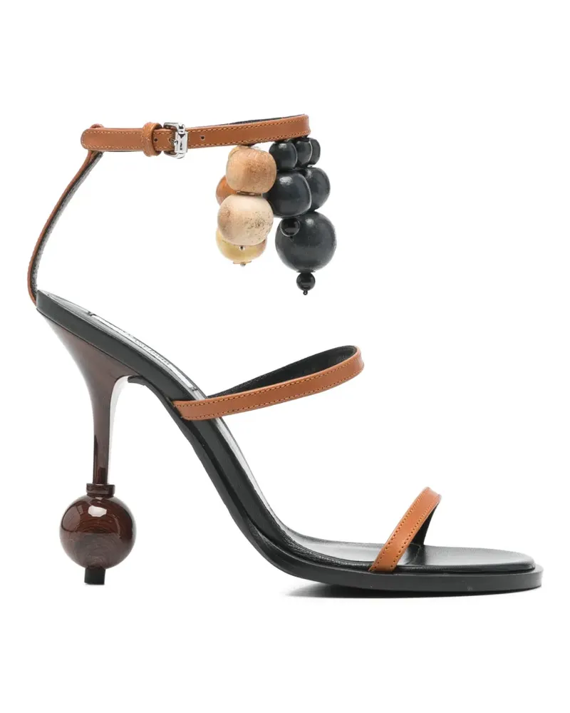 Moschino bead-embellished leather sandals - Nude Nude