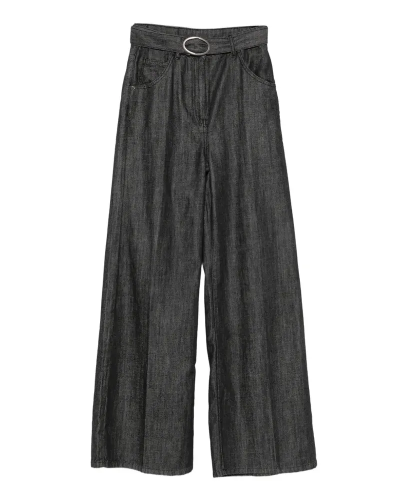 Twin-Set Weite Jeans mit Gürtel - Schwarz Schwarz