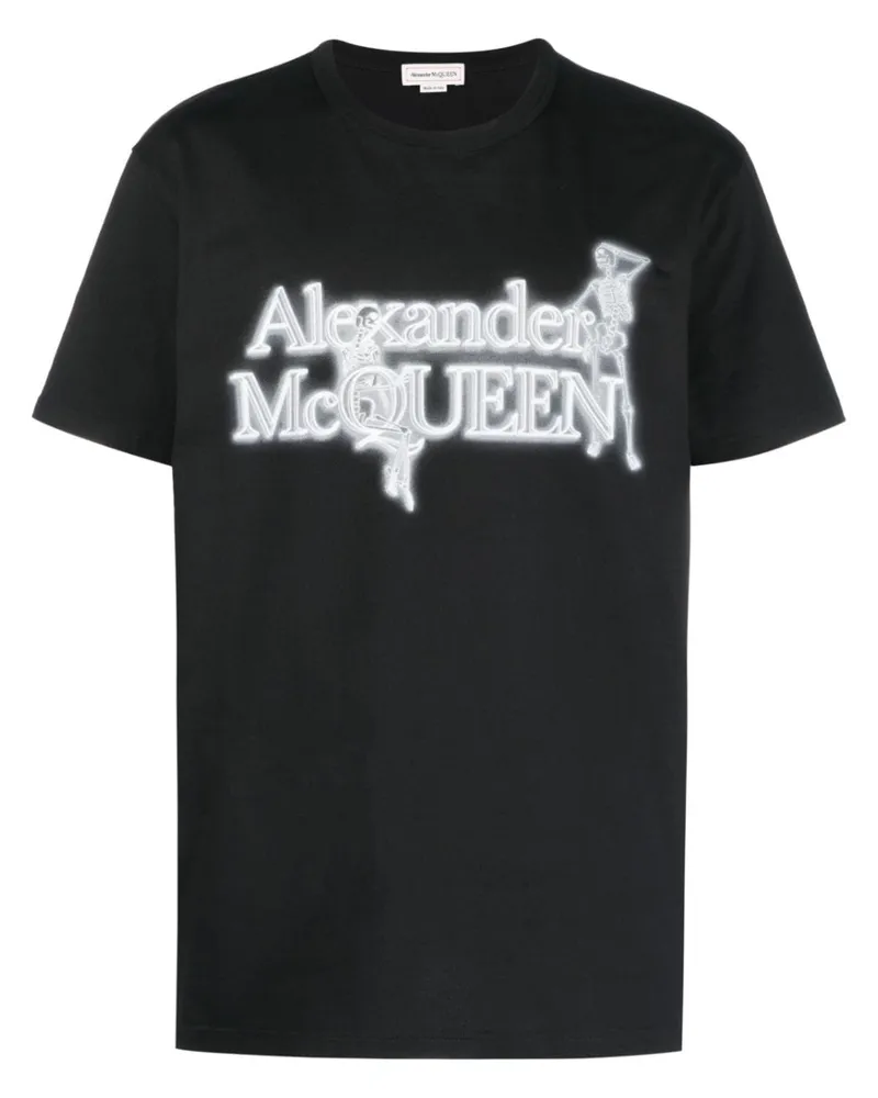 Alexander McQueen T-Shirt mit Logo-Print - Schwarz Schwarz