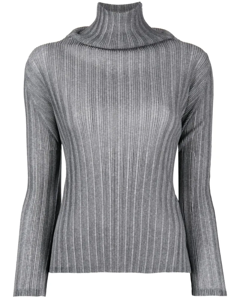 Issey Miyake Plissiertes Top Grau