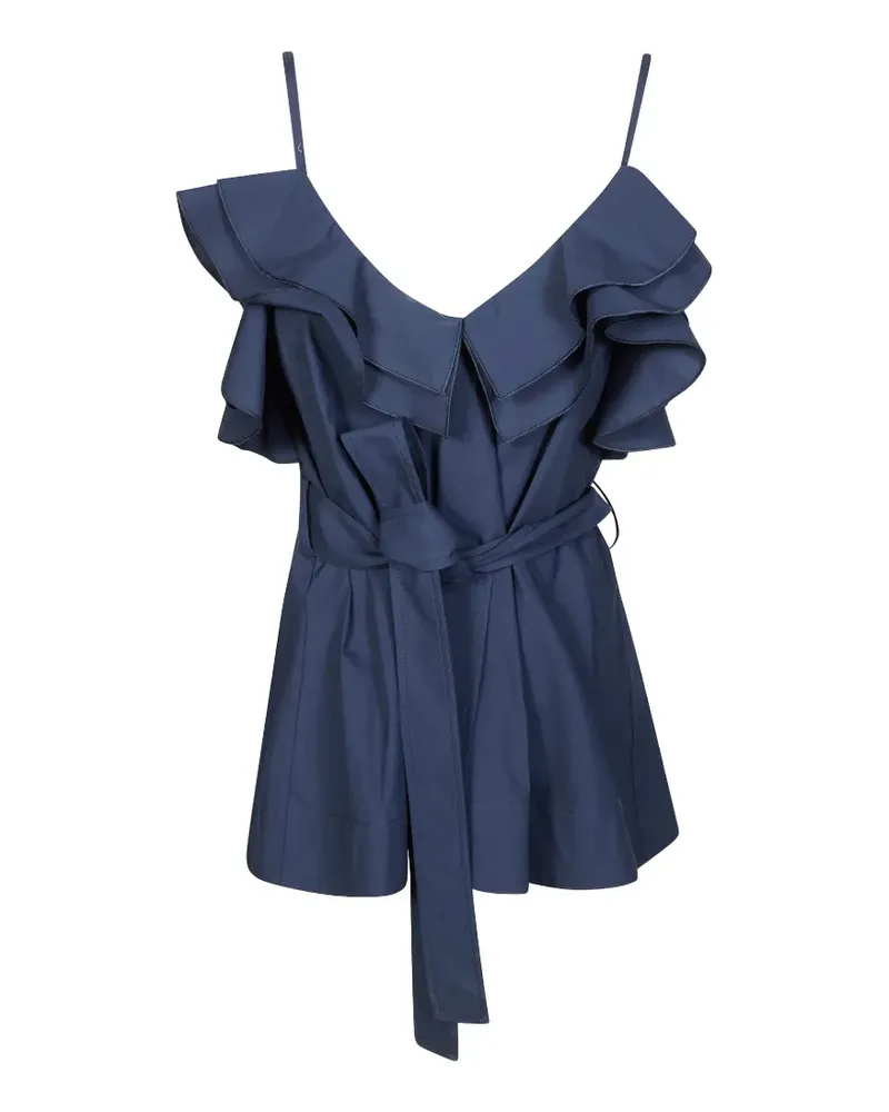 P.A.R.O.S.H. P.A.R.O H. ruffled belted blouse - Blau Blau