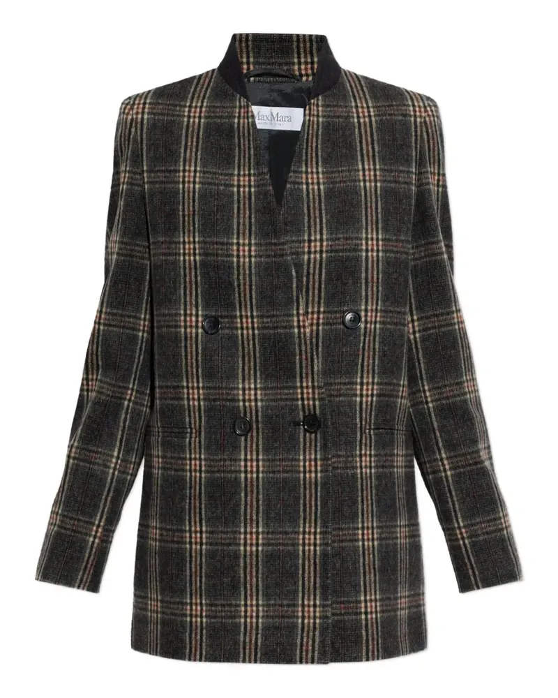 Max Mara Elmo check wool coat - Grau Grau
