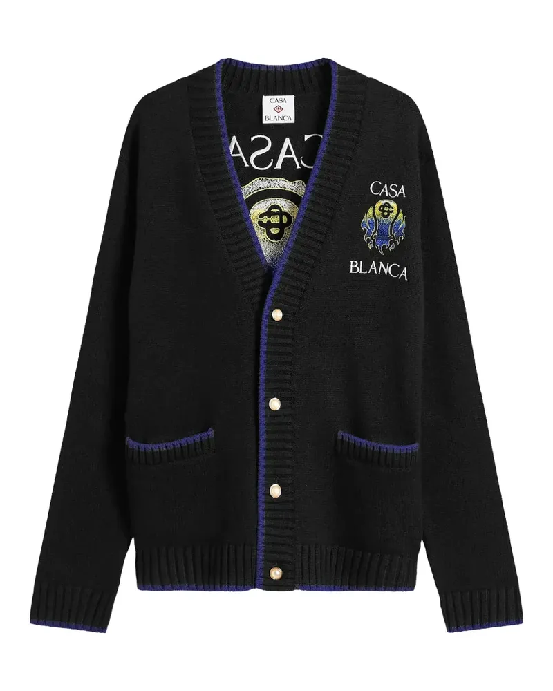 Casablanca Paris Flaming Tennis Ball Cardigan - Schwarz Schwarz