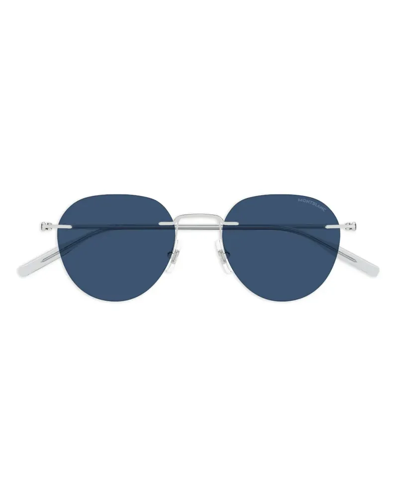 Montblanc Sonnenbrille mit rundem Gestell - Silber Silber