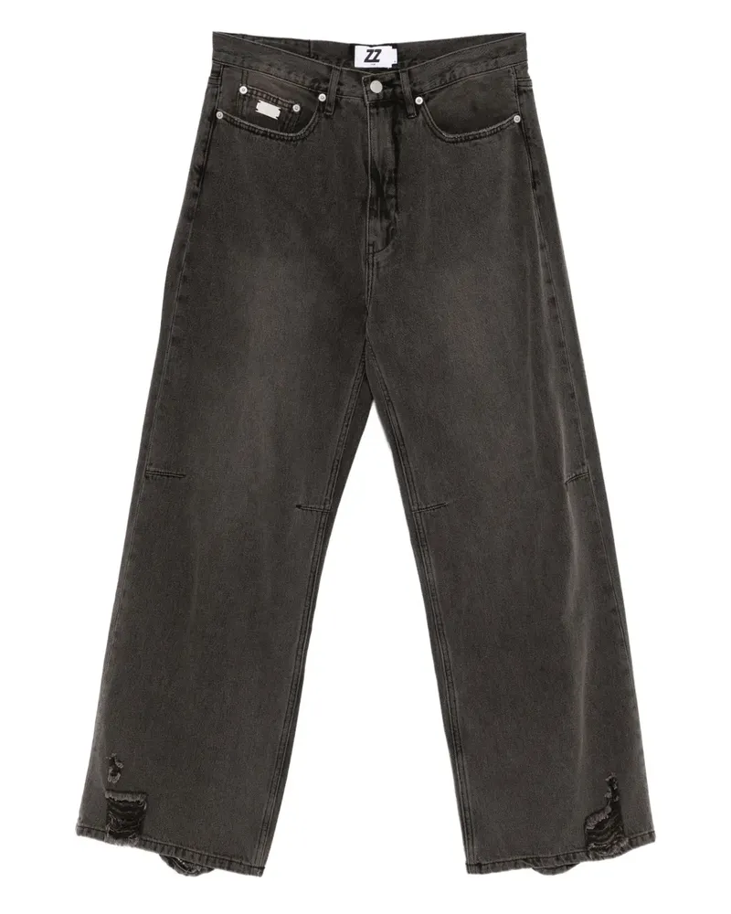 Izzue Jeans mit Logo-Patch - Schwarz Schwarz