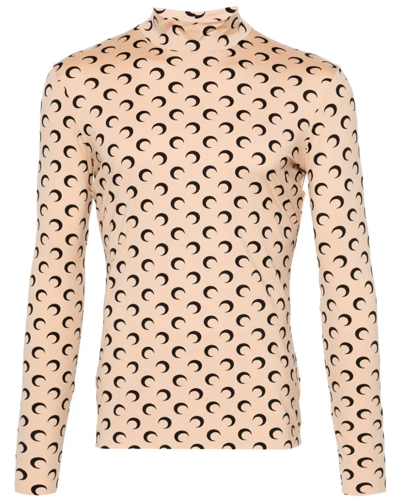 Marine Serre Crescent Moon Sweatshirt mit Rollkragen - Nude Nude