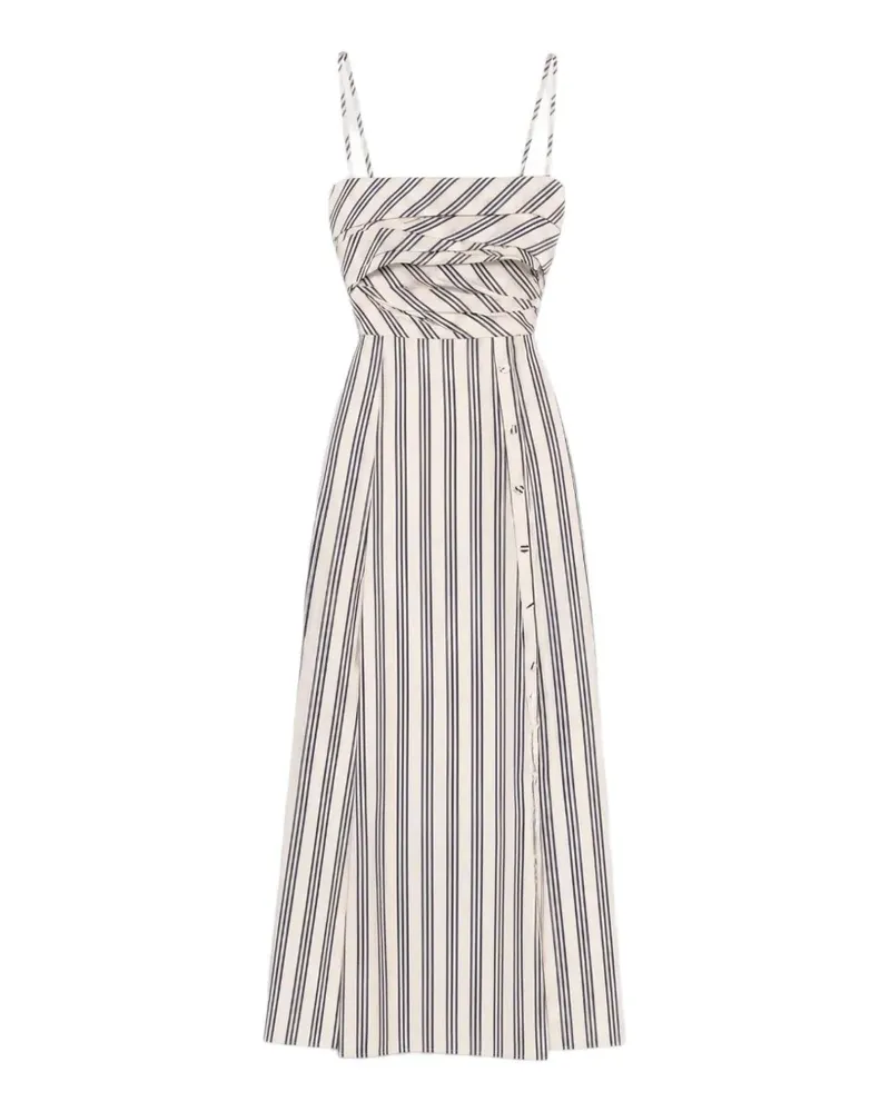 Ulla Johnson Anise striped pleated-bodice maxi dress - Nude Nude