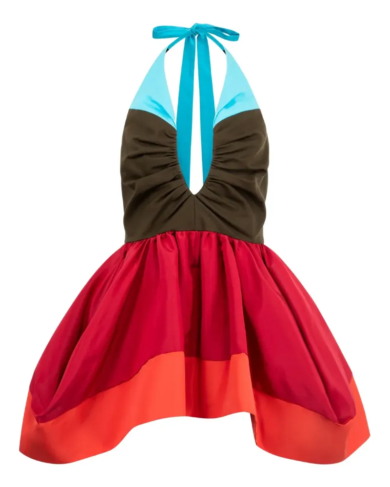Christopher John Rogers pleated bust umbrella halter top - Rot Rot