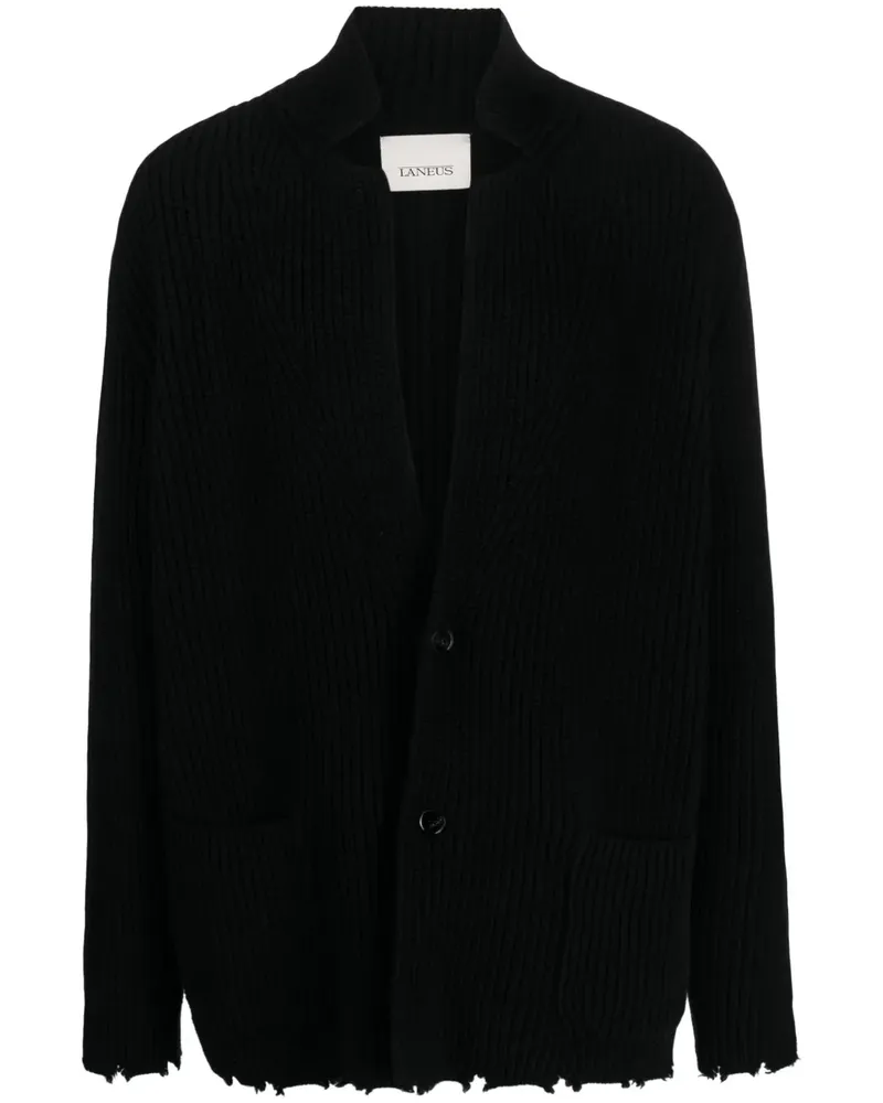 Laneus Cardigan im Distressed-Look - Schwarz Schwarz