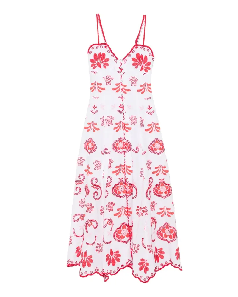 Charo Ruiz Lorina Maxikleid mit Blumenprint - Weiß Weiß