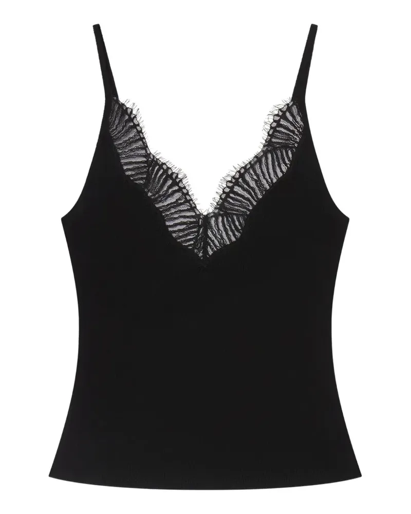 A.L.C. A C. Alba lace V-neck top - Schwarz Schwarz