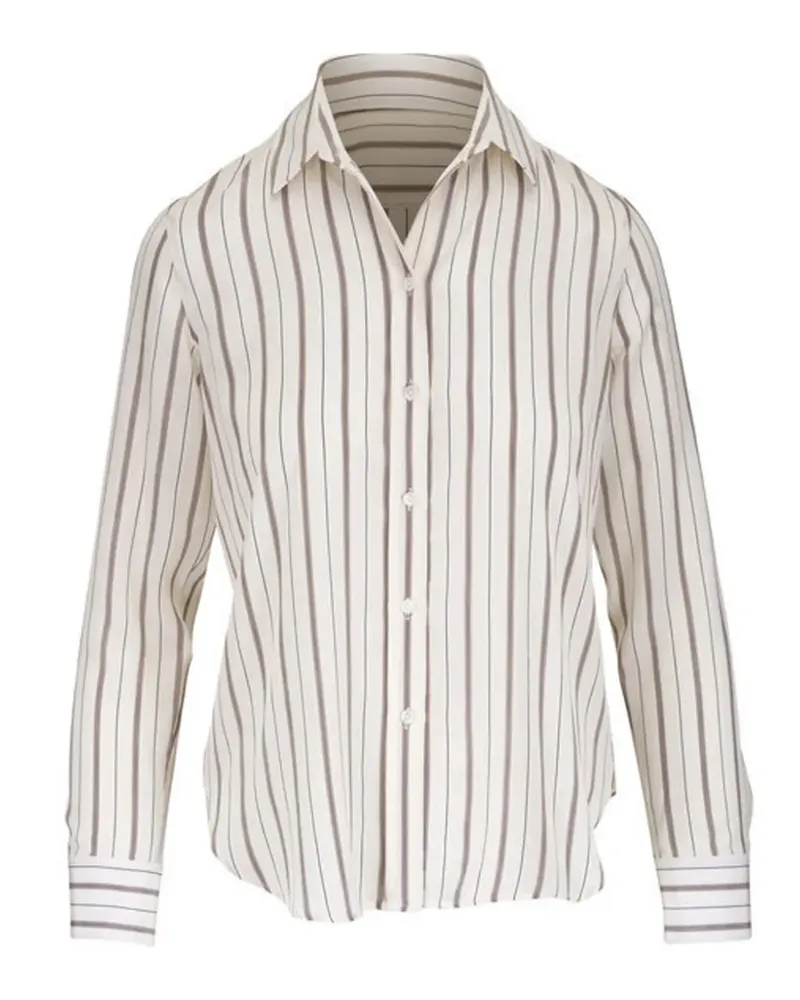 Nili Lotan Gaia long-sleeve striped shirt - Nude Nude