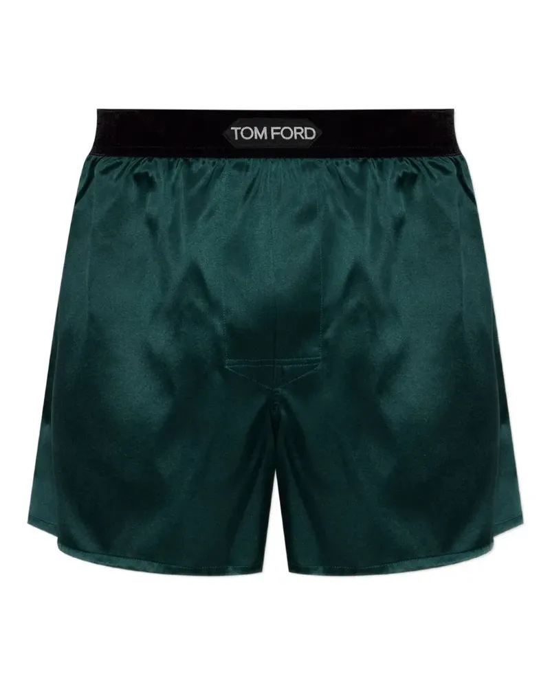 Tom Ford Boxershorts mit Logo-Patch - Grün Grün