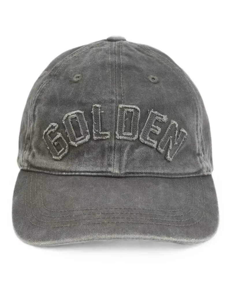 Golden Goose logo-appliqué distressed baseball cap - Grau Grau