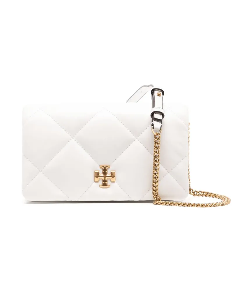 Tory Burch Kira Umhängetasche mit Kettenriemen und Rautensteppung - Weiß Weiß