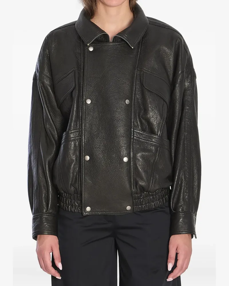 Saint Laurent Bomberjacke aus Leder - Schwarz Schwarz