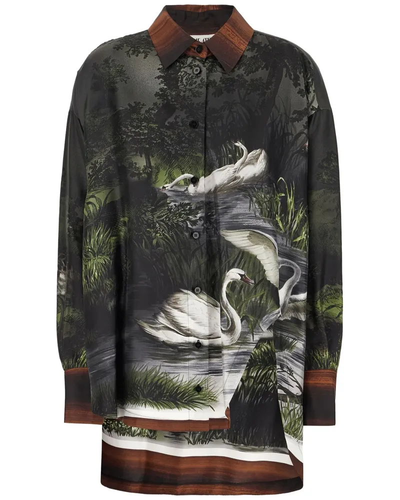 ATTICO Hemd mit grafischem Print - Schwarz Schwarz