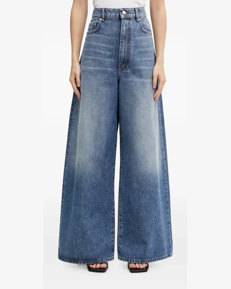 SPORTMAX faded-effect wide-leg jeans - Blau Blau