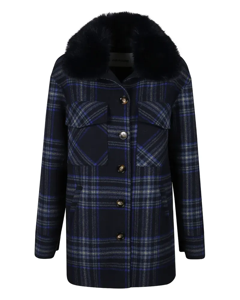 AVA ADORE Karierter Zion Mantel - Blau Blau