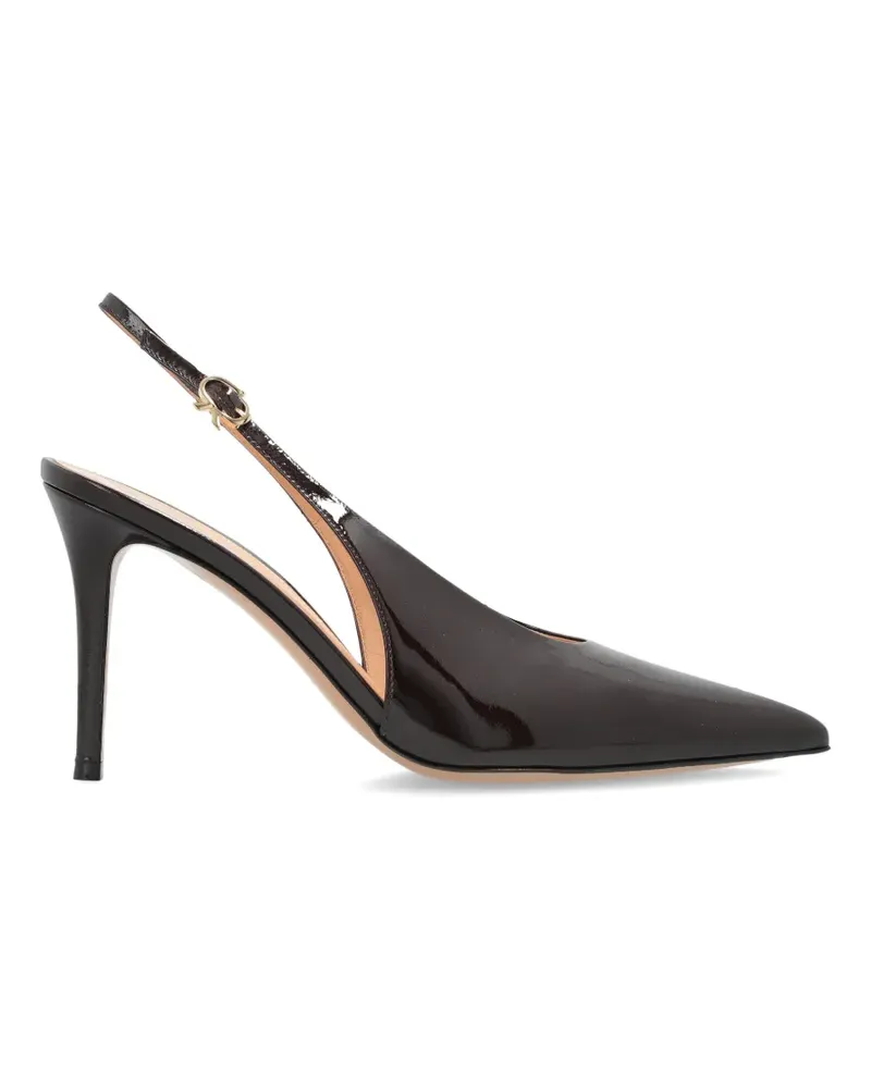 Gianvito Rossi Robbie patent-leather slingback pumps - Braun Braun