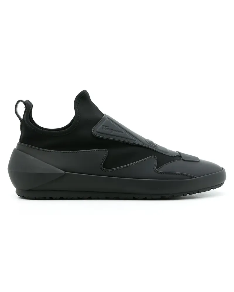 Ferragamo Slip-On-Sneakers mit Einsätzen - Schwarz Schwarz