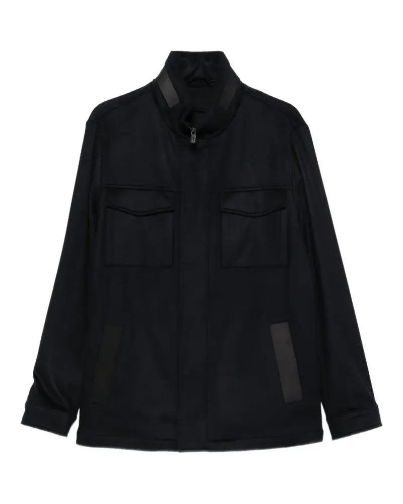 Corneliani flap-pocket high-neck jacket - Blau Blau