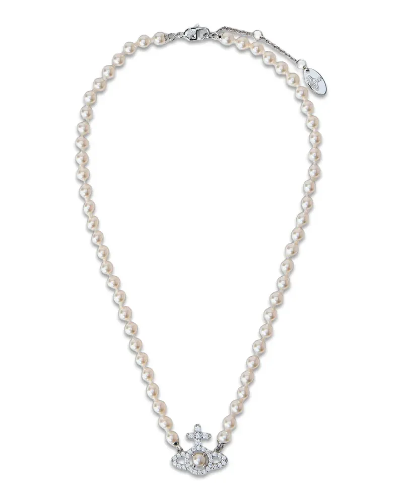 Vivienne Westwood Orb pendant pearl necklace - Silber Silber