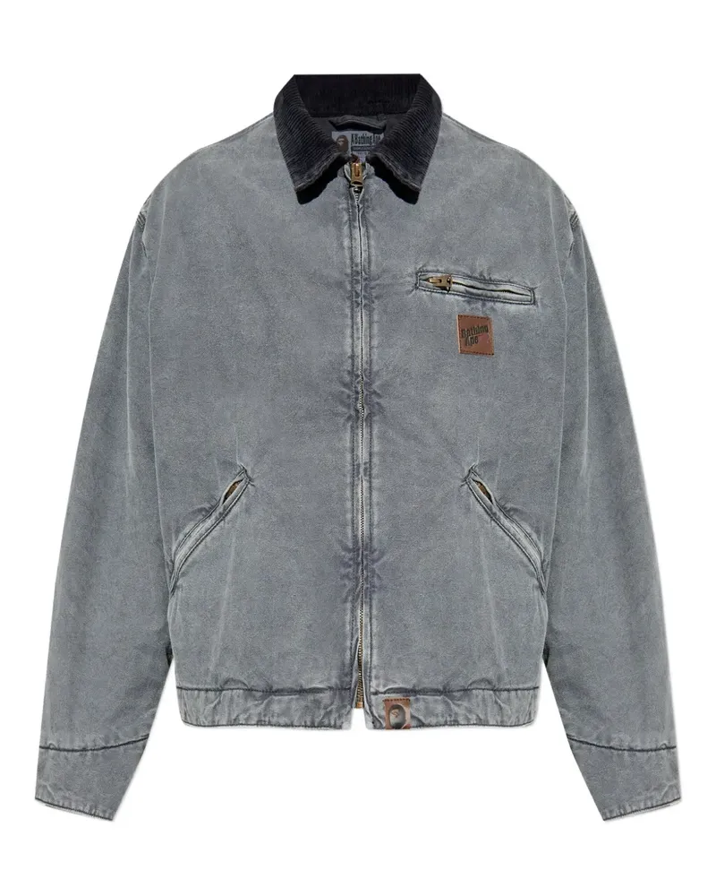 BAPE Hemdjacke mit Cordkragen - Grau Grau