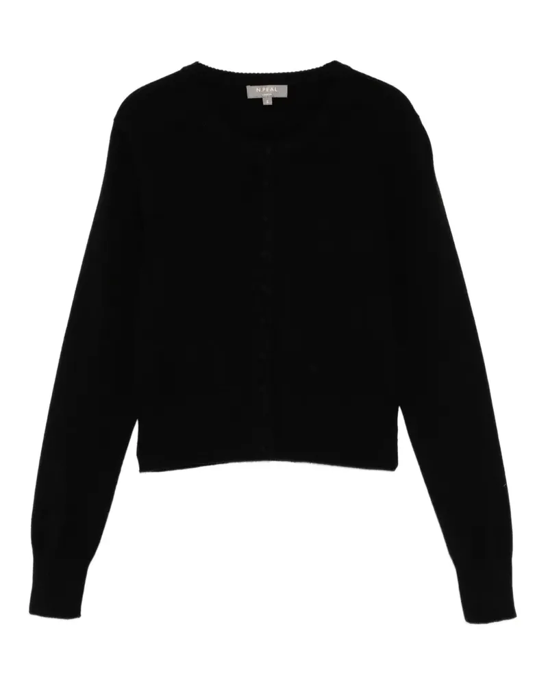 N.Peal Kaschmir-Cardigan mit Knöpfen - Schwarz Schwarz
