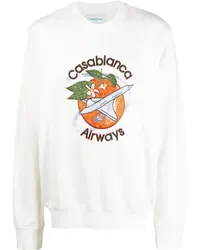 Casablanca Paris Orbite Autour de Orange Sweatshirt Weiß