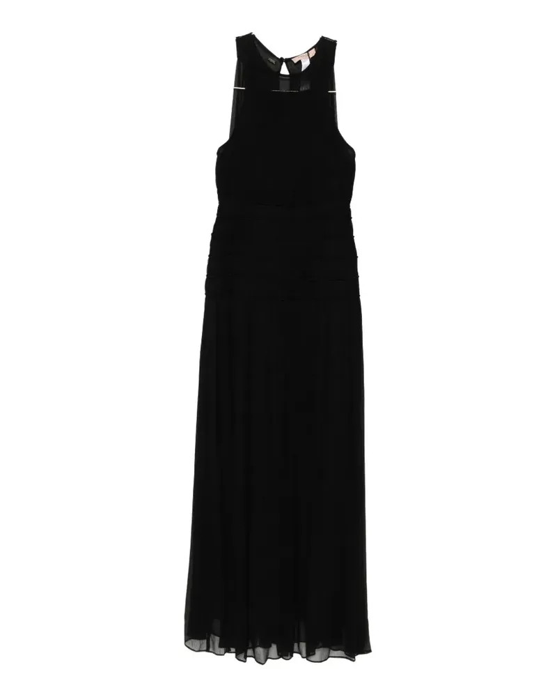 Twin-Set gathered maxi dress - Schwarz Schwarz
