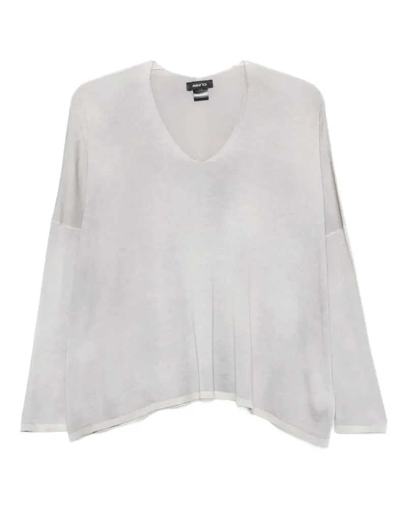 Avant Toi V-neck sweater - Grau Grau