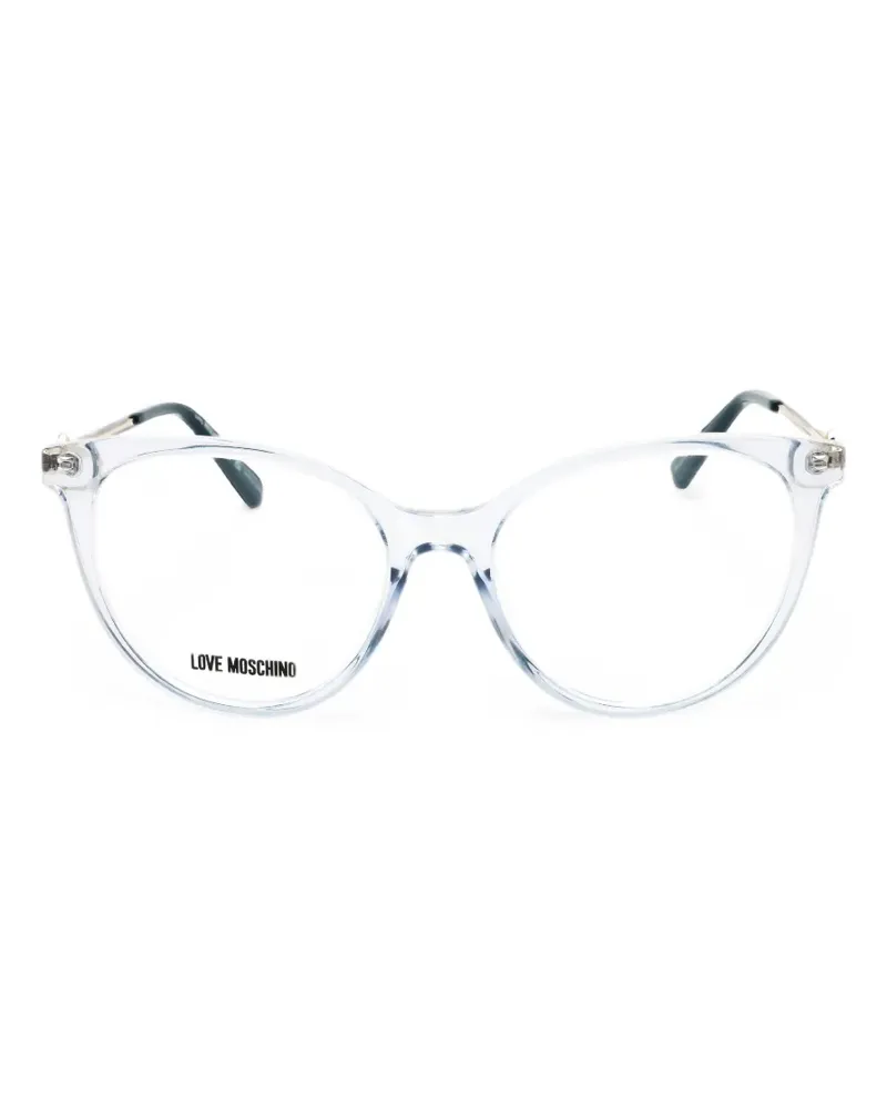 Moschino Brille mit rundem Gestell - Weiß Weiß