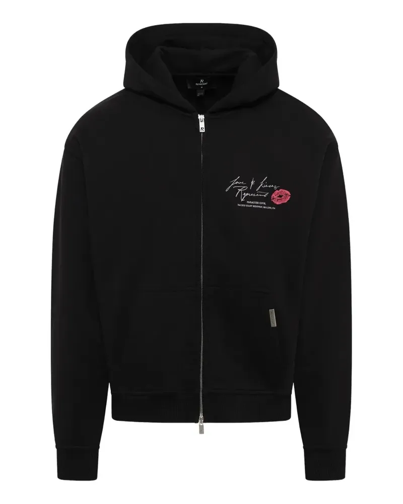 REPRESENT Kapuzenjacke mit Logo-Print - Schwarz Schwarz