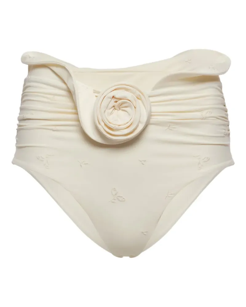 Magda Butrym Bikinihöschen mit Blumenapplikation - Nude Nude